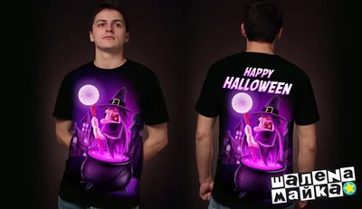 Футболки с полной запечаткой: happy halloween